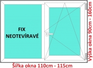 Dvojkrdlov okna FIX+OS SOFT rka 110 a 115cm